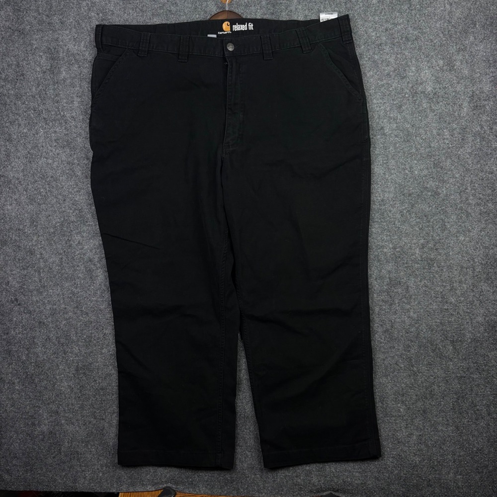 Carhartt Work Pants Mens 46x32 Black Relaxed Fit Utility Canvas Rugged 102291